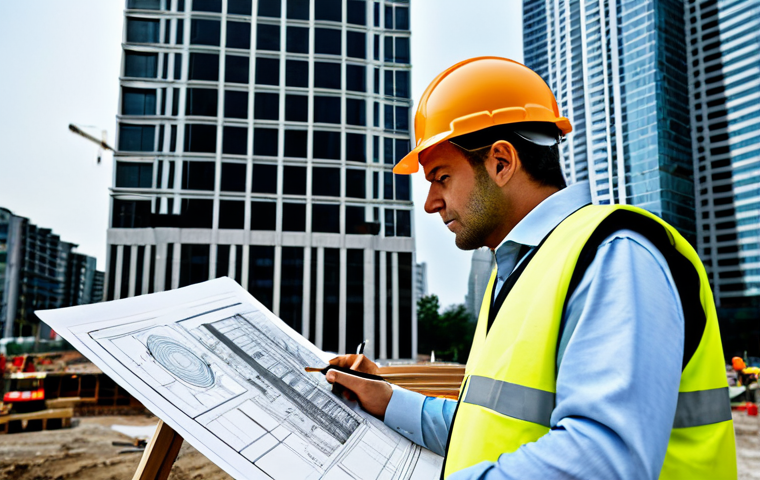 **
"A skilled architect in a hard hat and safety vest, reviewing blueprints at a construction site with a modern skyscraper in the background, fully clothed, appropriate attire, safe for work, perfect anatomy, correct proportions, professional photography, high quality, family-friendly."
**