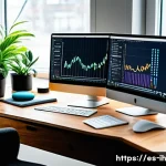 Home 17 AI 모델 성능 개선을 위한 하이퍼파라미터 튜닝 - A modern data scientist’s workspace in a bright, cozy home office setting, featuring dual monitors d...